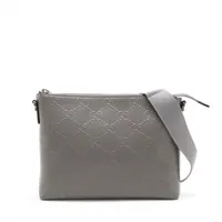 グッチ ジャンボGG レザー ショルダーバッグ グレー