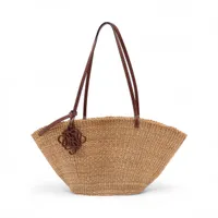 ロエベ スモールシェルバスケット エレファントグラス カゴバッグ ベージュ