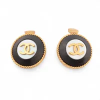 シャネル ココマーク GP×ラインストーン ピアス(両耳用) 03A シルバー