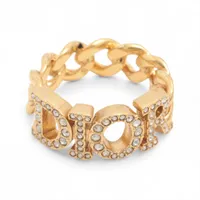 Dior GP ラインストーン ディオレボリューション ロゴ リング ディオール Dio(r)evolution ディオレボリューション リング GP×ライン