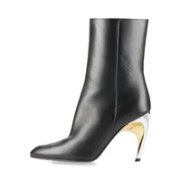 アレキサンダーマックイーン レザー ショートブーツ 36 ブラック