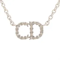 ディオール Clair D Lune クレール ディー リュヌ GP×ラインストーン ネックレス シルバー