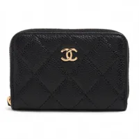 シャネル マトラッセ キャビアスキン ブラック ゴールド金具