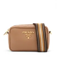 プラダ ヴィッテロフェニックス レザー ショルダーバッグ ブラウン