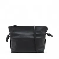 ロエベ フラメンコクラッチ ミニ レザー ショルダーバッグ ブラック