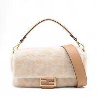 フェンディ マンマバケット スエード 2WAYショルダーバッグ ブラウン