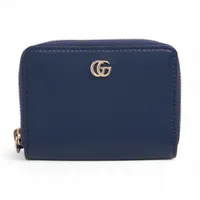 グッチ GG レザー コインケース ネイビー