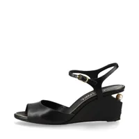 シャネル ココマーク レザー サンダル 38 ブラック