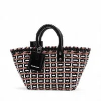 バレンシアガ ビストロバスケットバッグXS パテントレザー ハンドバッグ マルチカラー