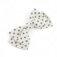 シャネル ココマーク リボン シルク バレッタ 25P ホワイト