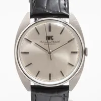 IWC シャフハウゼン SS×社外革 手巻き シルバー文字盤