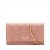 Christian Dior クリスチャンディオール カナージュ カロ ミニラウンド ラムスキン レザー チェーンショルダーバッグ ピンク Christian Dior (クリスチャンディオール) カナージュ カロ ミニ