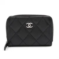 シャネル マトラッセ キャビアスキン ブラック シルバー金具