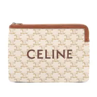 セリーヌ トリオンフ PVC アイボリー×ブラウン