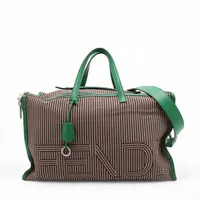 フェンディ ペカン キャンバス 2WAYボストンバッグ ブラウン