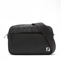 フェンディ ズッカ キャム レザー ショルダーバッグ ブラック