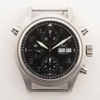 IWC ドッペルクロノグラフ IW371303 SS×社外革 AT 黒文字盤