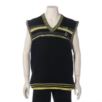 フレッドペリー×ラフシモンズ アクリル ニットベスト L ブラック