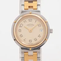 エルメス クリッパー SS×GP QZ アイボリー文字盤