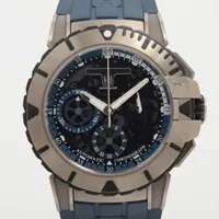 ハリーウィンストン オーシャン クロノグラフ OCSACH44ZZ007 ザリウム×ラバー AT 青文字盤