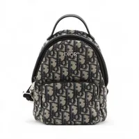 クリスチャンディオール オブリーク キャンバス バックパック/リュック ネイビー