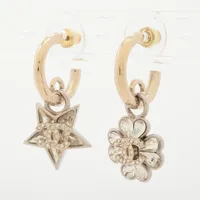 シャネル ココマーク GP×ラインストーン ピアス(両耳用) C23S シルバー×ゴールド