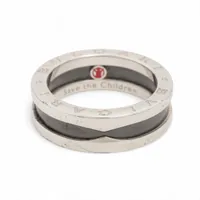 ブルガリ ビーゼロワン セーブザチルドレン チャリティ 925×黒セラミック リング 55 シルバー