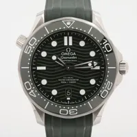 オメガ シーマスター コーアクシャル マスタークロノメーター 210.32.42.20.10.001 SS×ラバー AT グリーン文字盤