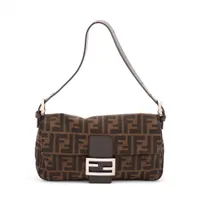 フェンディ ズッカ マンマバケット キャンバス 2WAYショルダーバッグ ブラウン
