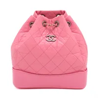 シャネル ガブリエル ドゥ シャネル ヴィンテージカーフ ピンク ゴールド×シルバー金具