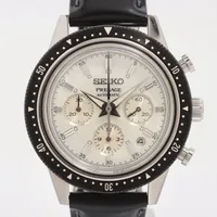 セイコー プレサージュ SARK015 SS×革 AT シルバー文字盤
