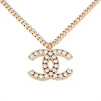 シャネル ココマーク GP×ラインストーン ネックレス L21P ゴールド