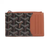 ゴヤール PVC×レザー コインケース ブラウン