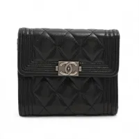 シャネル ボーイシャネル キャビアスキン ブラック シルバー金具