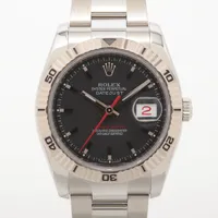 ロレックス デイトジャスト ターノグラフ 116264 SS×WG AT 黒文字盤