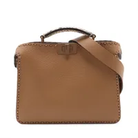 フェンディ セレリア ピーカブー アイシーユー スモール レザー 2WAYハンドバッグ ブラウン