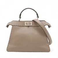 フェンディ セレリア ピーカブー アイシーユー スモール レザー 2WAYハンドバッグ ベージュ