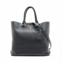 プラダ ヴィッテロフェニックス レザー 2WAYトートバッグ ブラック