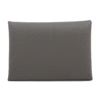 エルメス カルヴィ デュオ ヴォーエプソン グレー シルバー金具