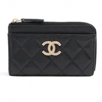 シャネル マトラッセ キャビアスキン ブラック ゴールド金具