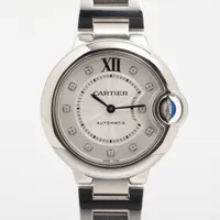 カルティエ バロンブルー ドゥ カルティエ W4BB0021 SS AT シルバー文字盤