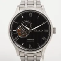 セイコー プレザージュ 4R39-00W0 SS AT 黒文字盤