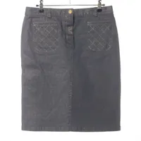 シャネル ココボタン コットン スカート 05A 38 グレー