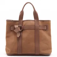 エルメス プティットサンチュールMM キャンバス ブラウン シルバー金具