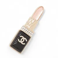 シャネル ココマーク GP×ラインストーン ブローチ A22C ゴールド