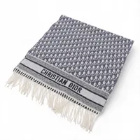 ディオール オブリーク カシミヤ マフラー ネイビー