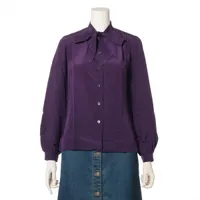 セリーヌ マカダム シルク ブラウス 36 パープル