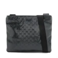 グッチ シェリーライン レザー ボストンバッグ ダークブラウン AB