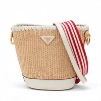 プラダ ストロー 2WAYショルダーバッグ ホワイト