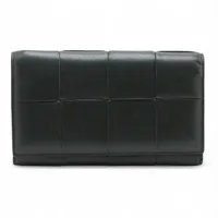 ボッテガヴェネタ マキシイントレチャート レザー ロングウォレット グリーン